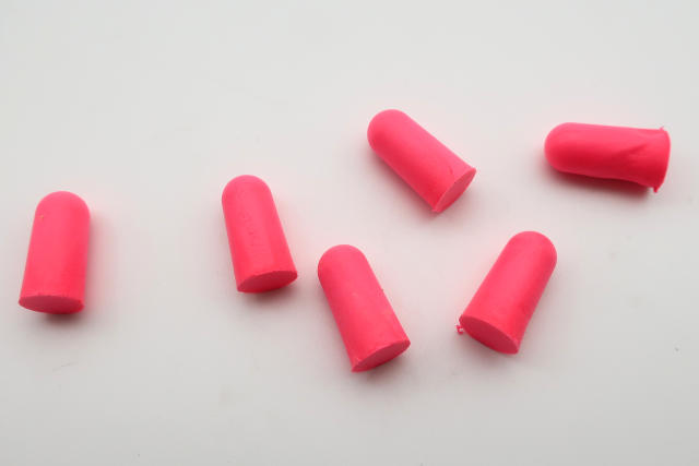 noise reduction foam earplugs (Hearos Pretty in Pink) alone