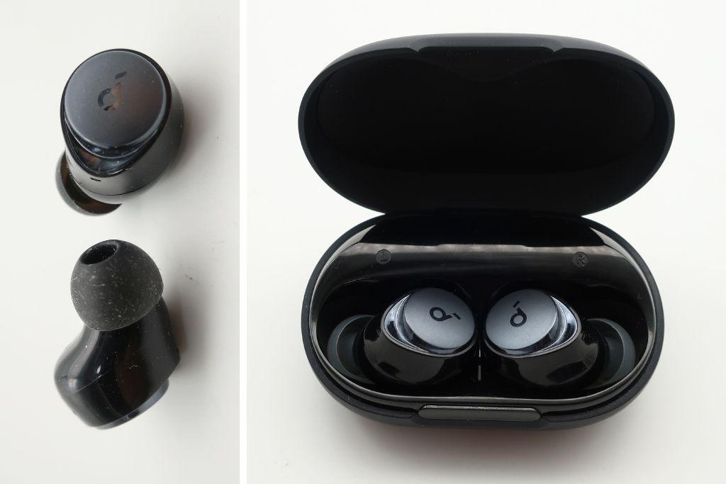 Soundcore Space A40 earbuds and open case