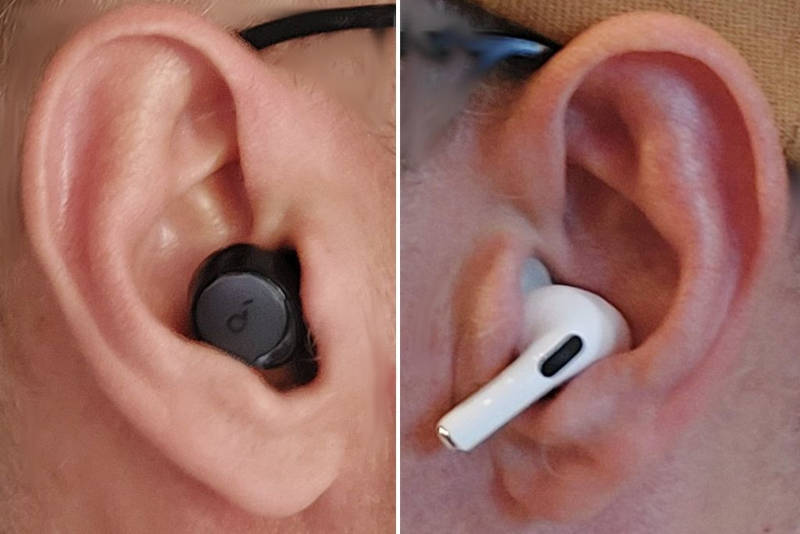 stemless-vs-stem-based earbuds in ear
