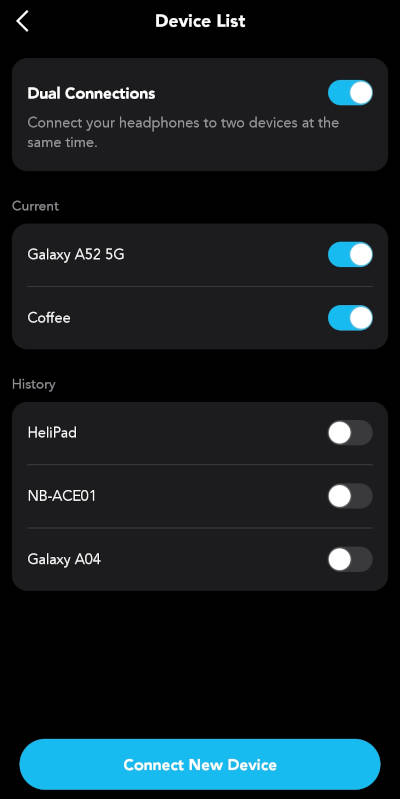 Soudcore-app-Space-One device list