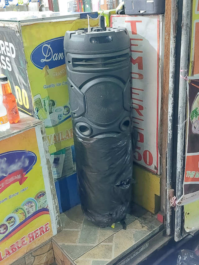 PA-speaker-in-front-of-store
