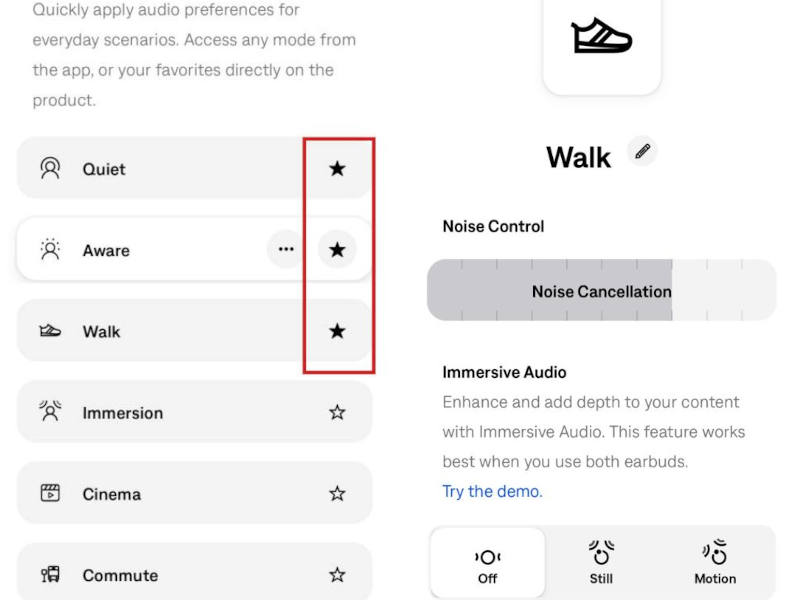 QC-earbuds-ultra-2-customized-anc-modes-and-favorites